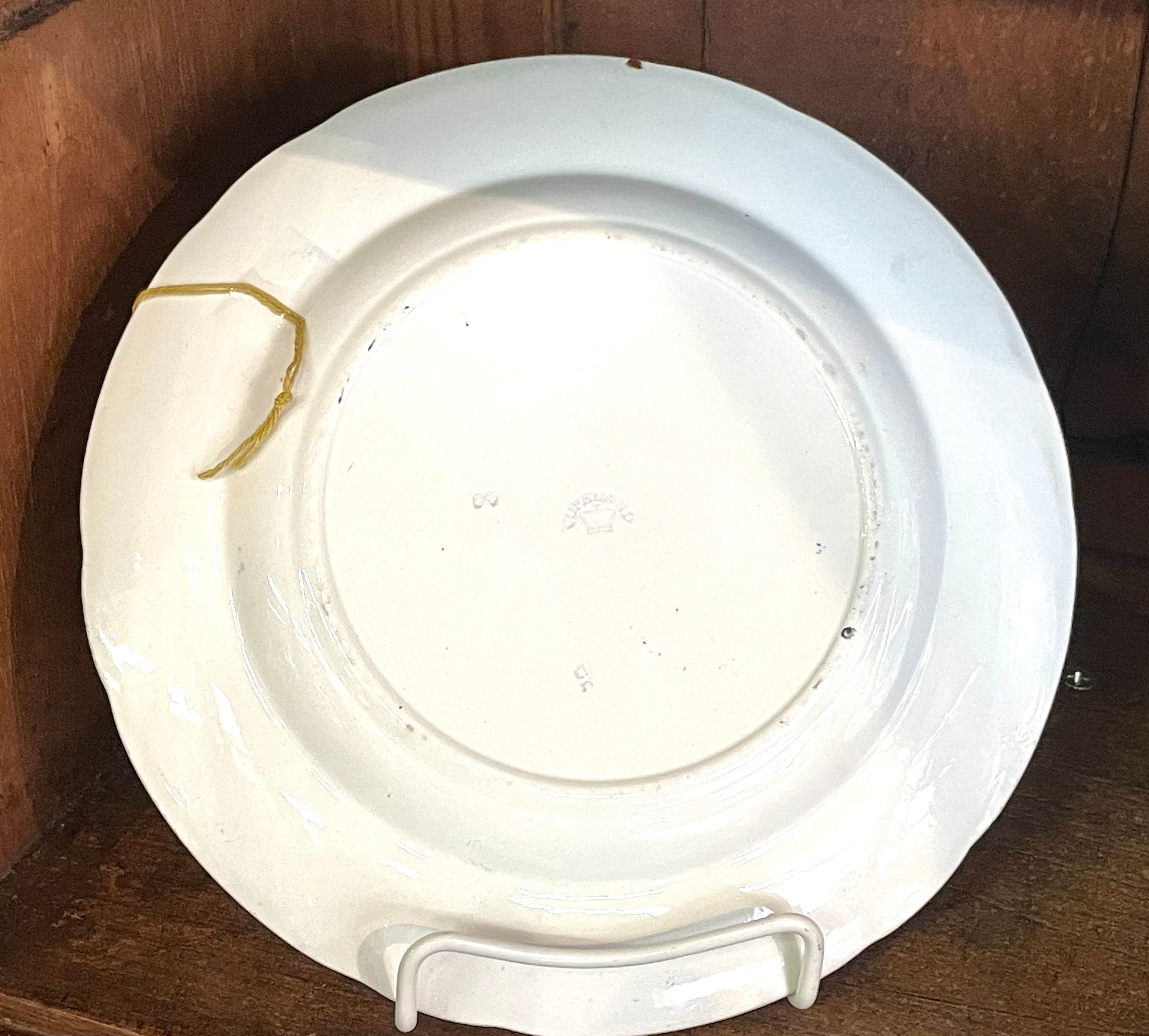 COPPIA Rarissima di piatti antichi inglesi Copeland (Spode) in terracotta 