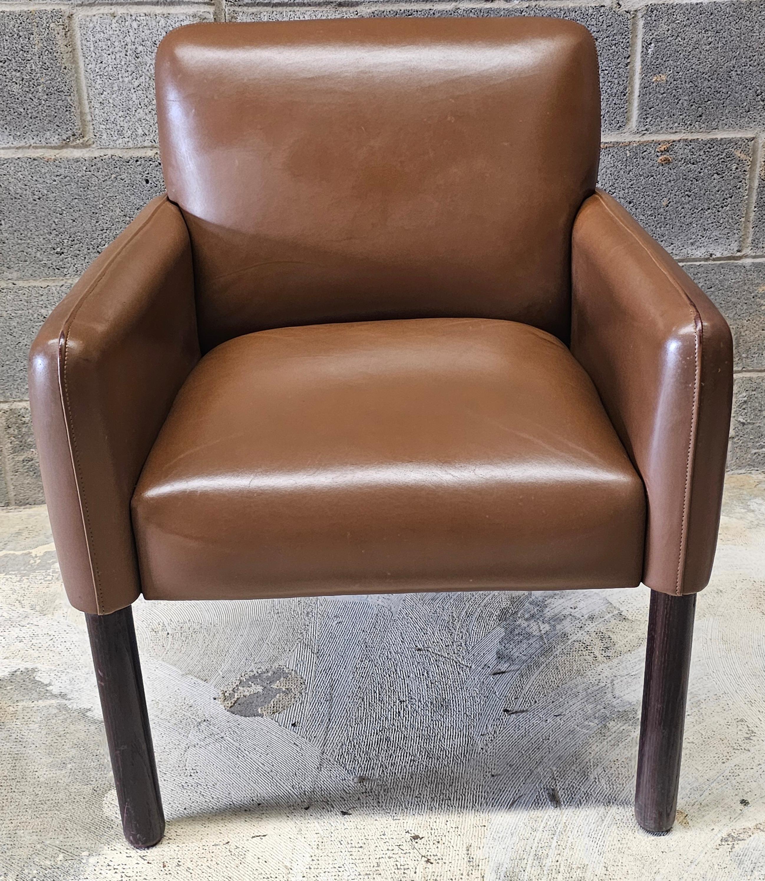 Paar Vico Magistretti für Cassina Modell 896 Full Grain Leder Sessel im Zustand „Gut“ im Angebot in Germantown, MD