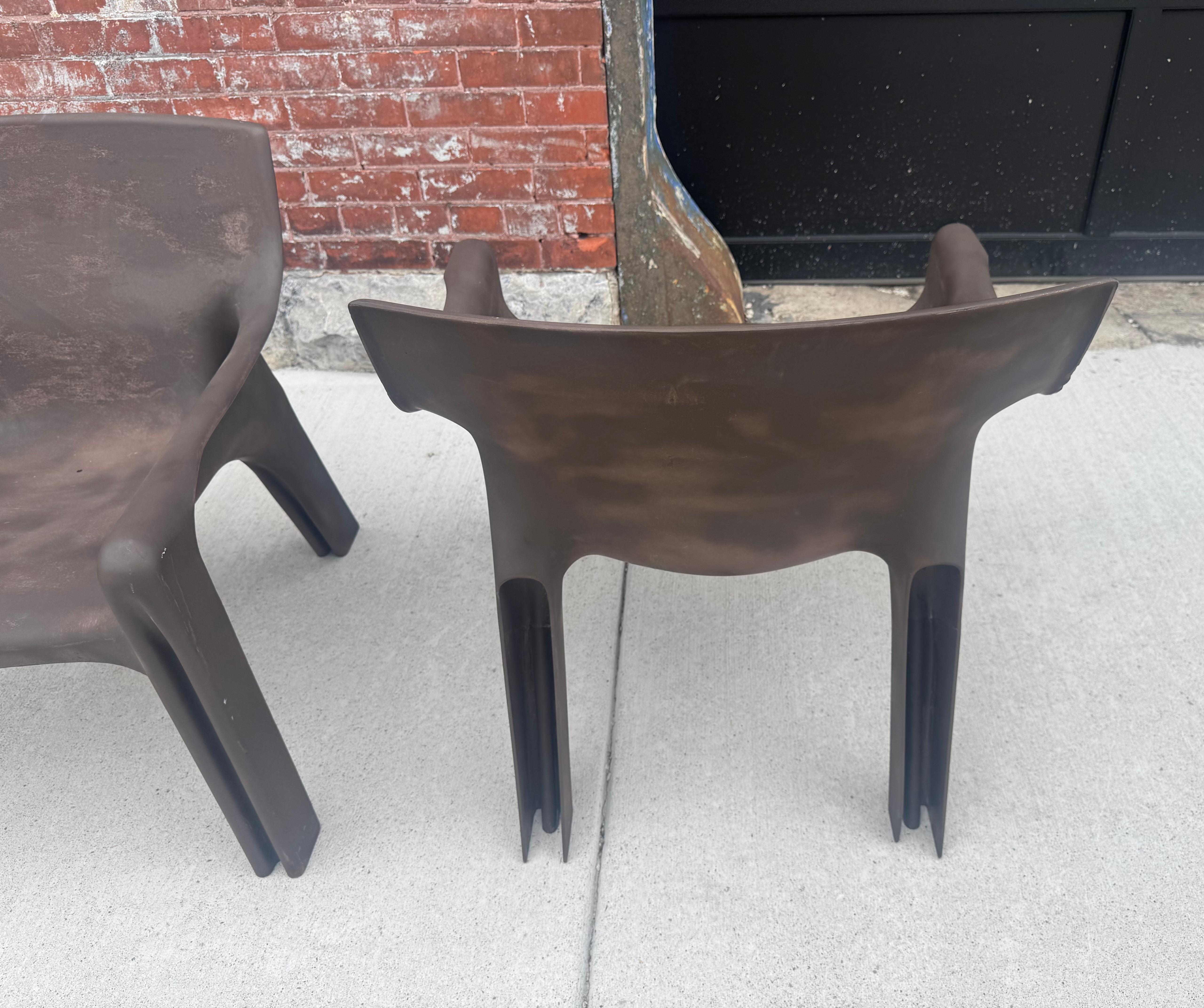 Painted Pair Vico Magistretti 'Vicario' Lounge Chairs For Artemide , Indoor / Outdoor For Sale