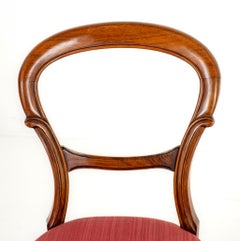 Pair Victorian Chairs Walnut Balloon Back, 1860