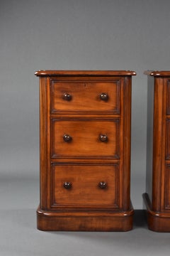 Pair Victorian Mahogany Bedside Chests