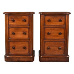 Pair Victorian Mahogany Bedside Chests