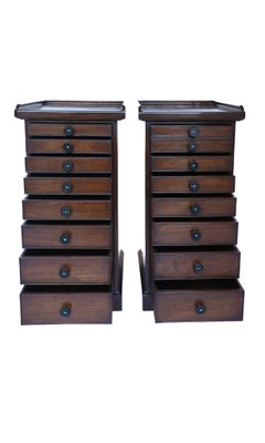 Pair Victorian Mahogany Multi Drawer Chests