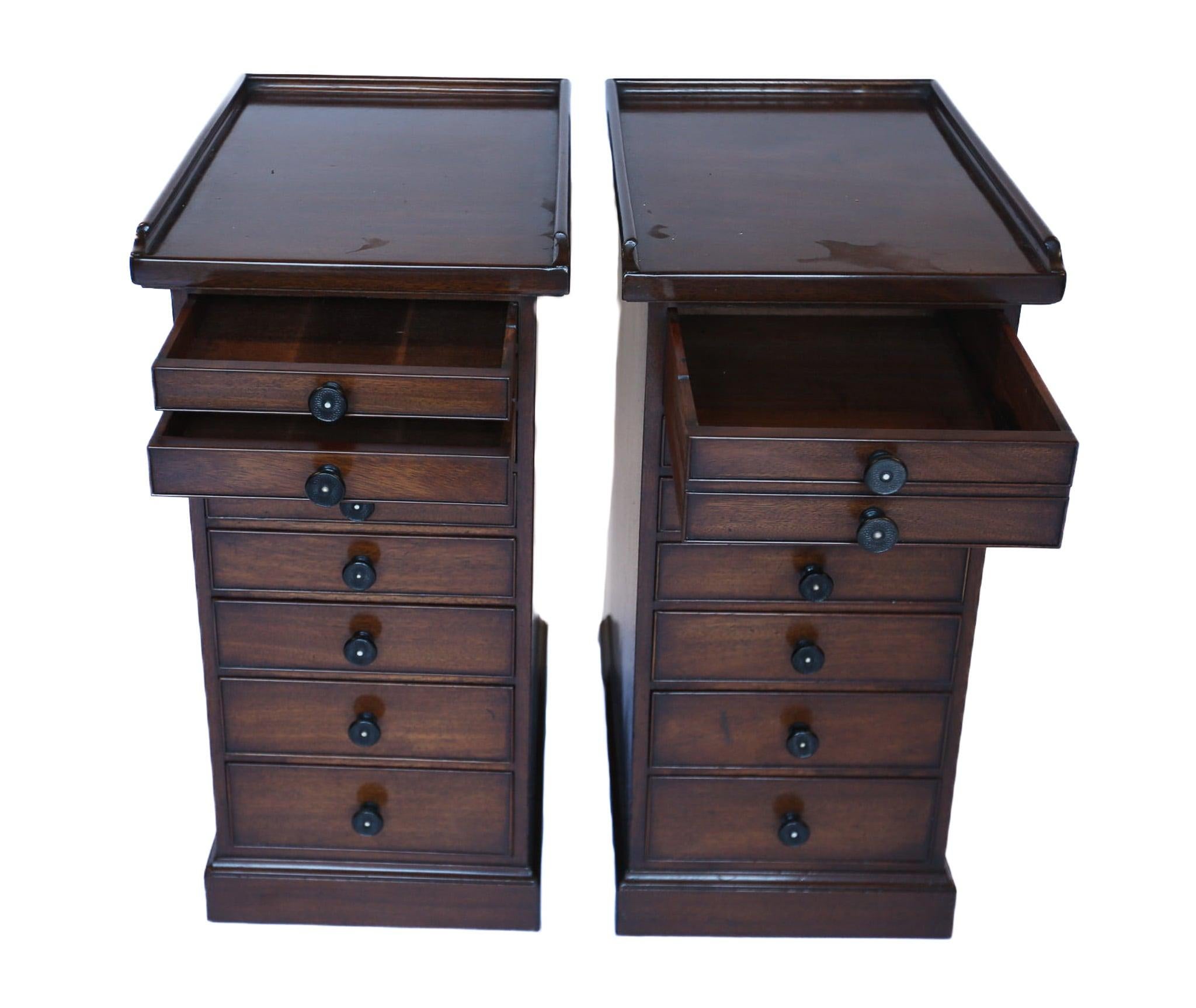 Late Victorian Pair Victorian Mahogany Multi Drawer Chests For Sale