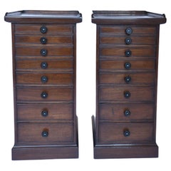 Pair Victorian Mahogany Multi Drawer Chests