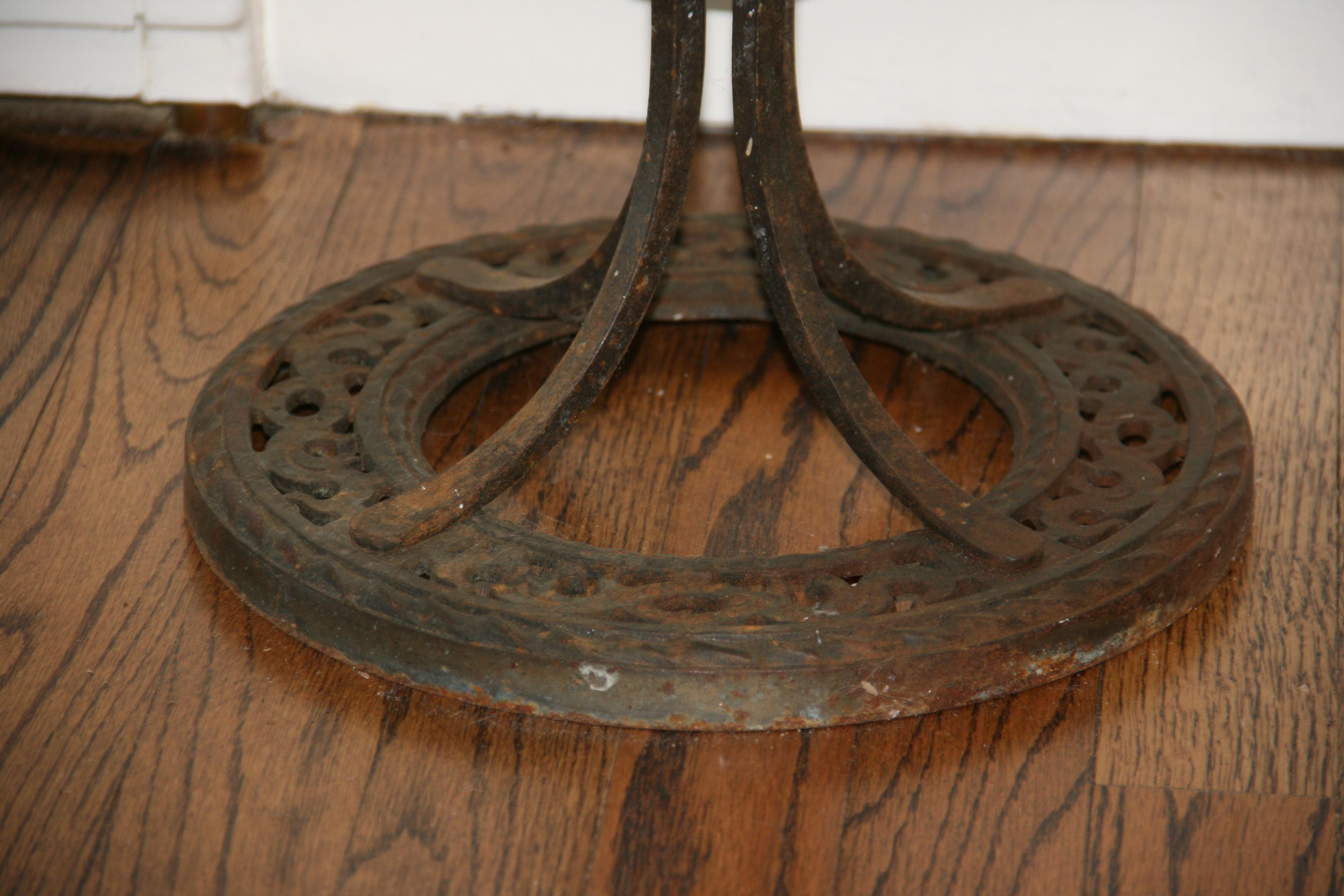 Pair Victorian Marble and Iron Plant StandsPedestals 1890 For Sale 5