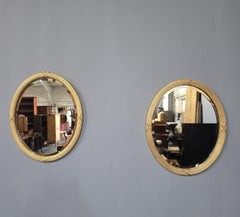 Pair Victorian Oval Gilt Mirrors