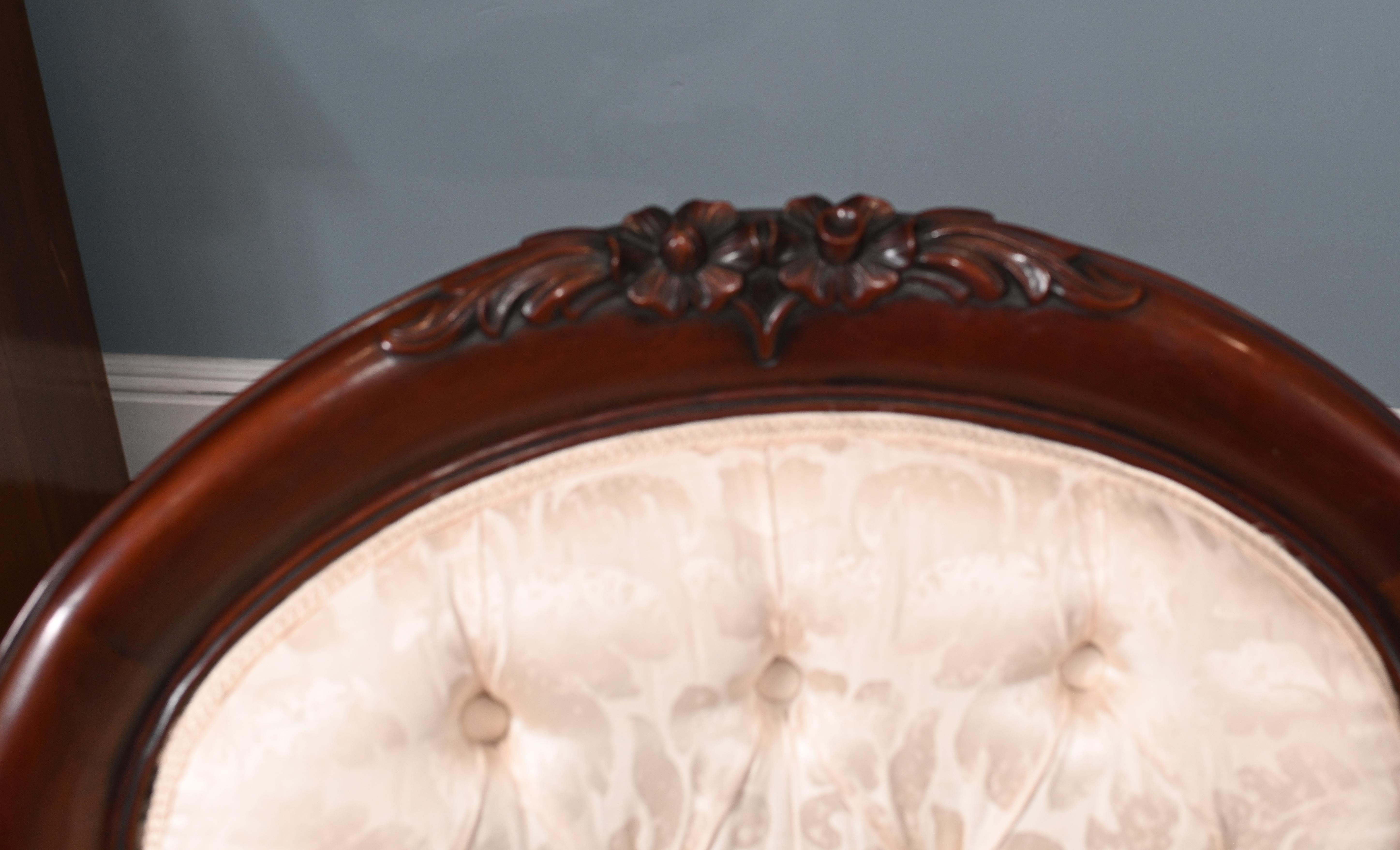 Early 20th Century Pair Victorian Parlour Chairs Arm Revival For Sale
