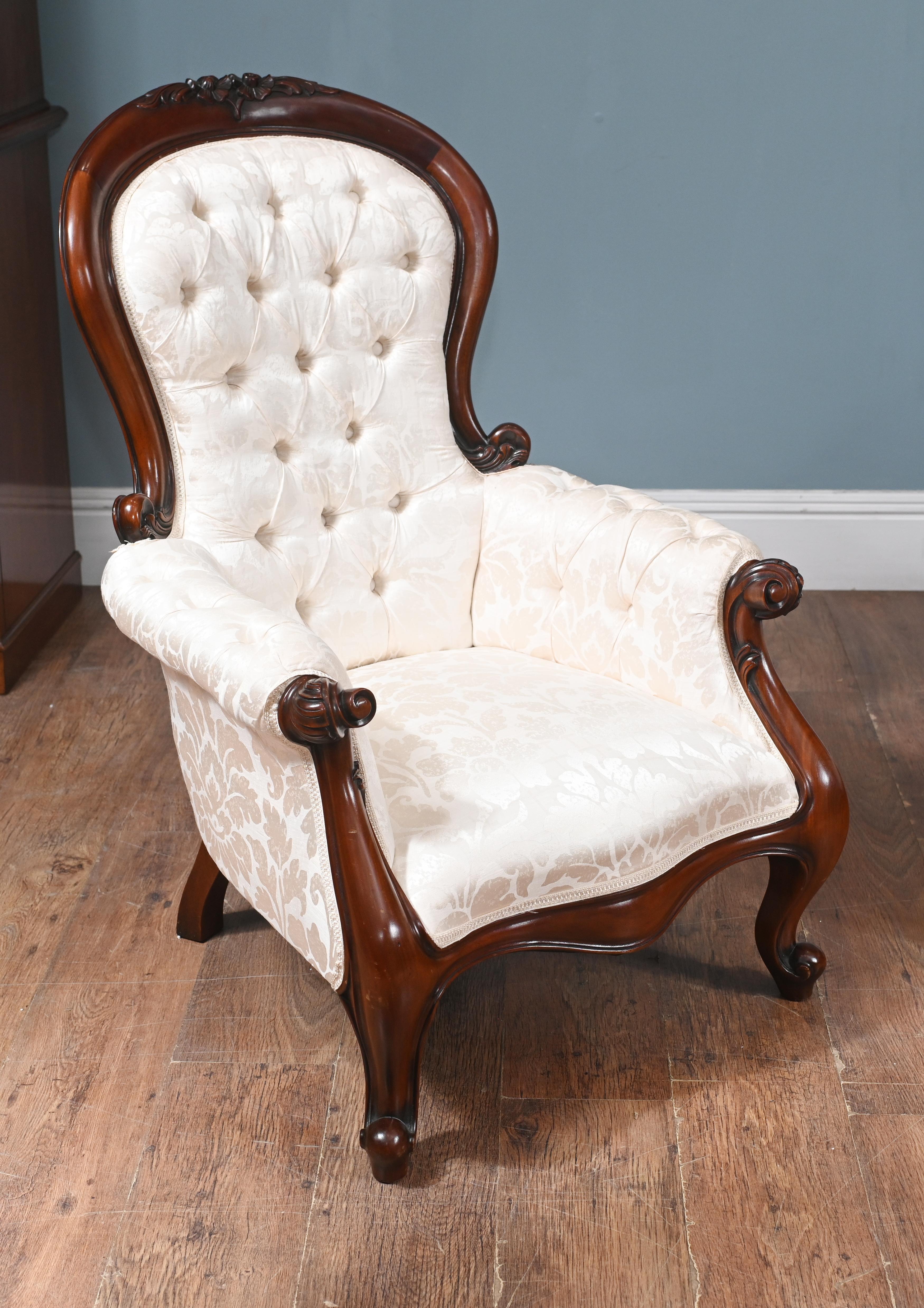 Wood Pair Victorian Parlour Chairs Arm Revival For Sale