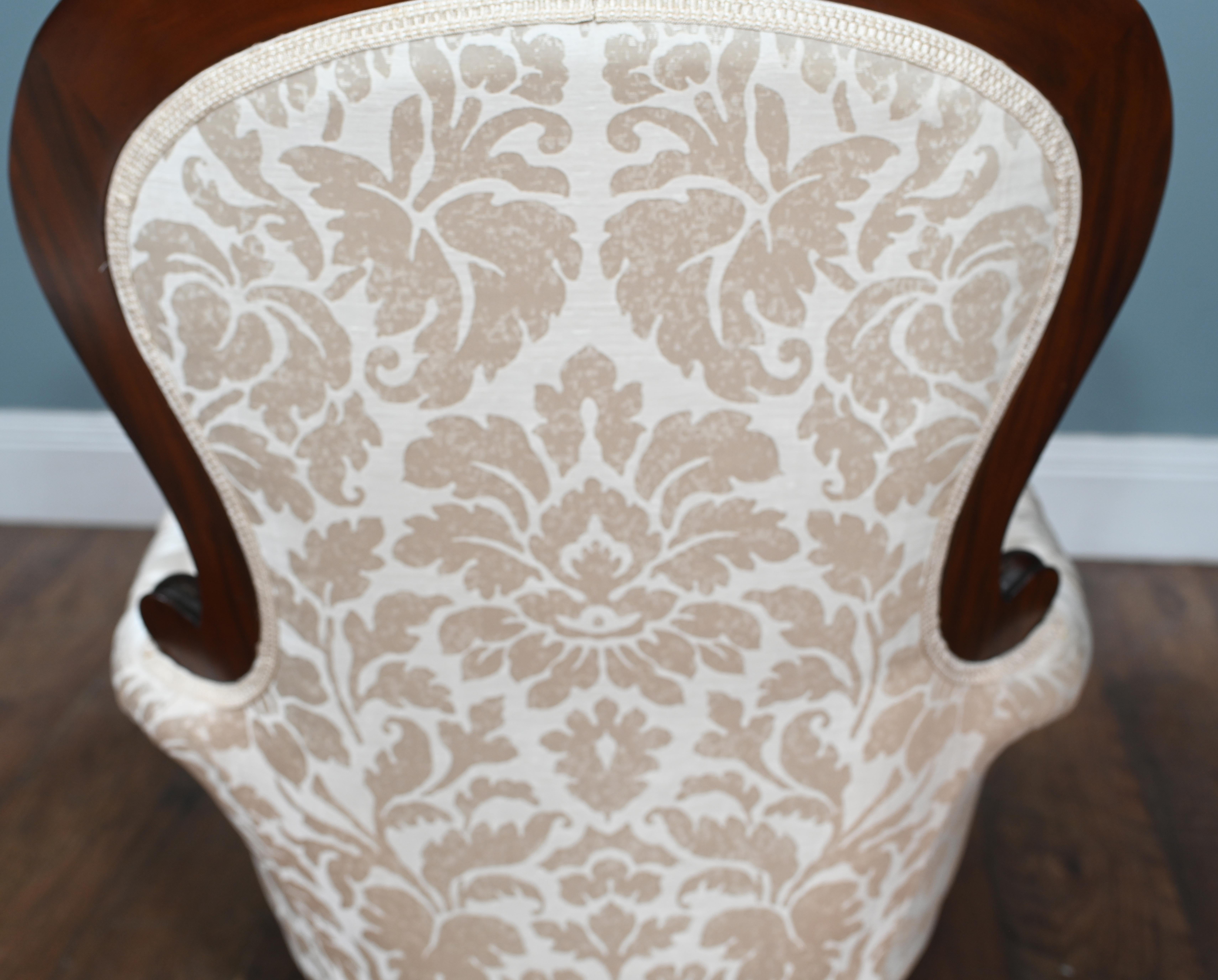 Pair Victorian Parlour Chairs Arm Revival For Sale 4