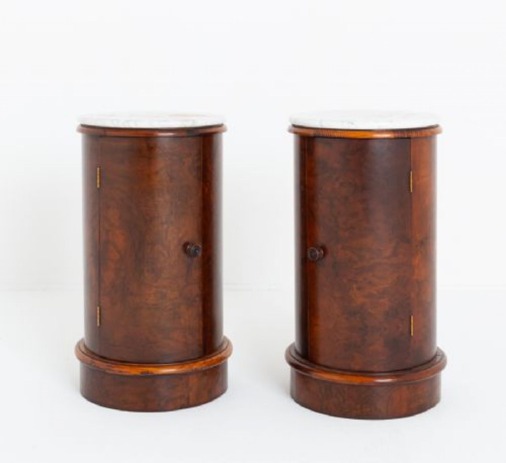 Late 19th Century Pair Victorian Pot Cupboards Bedside Cabinets Mahogany 1880