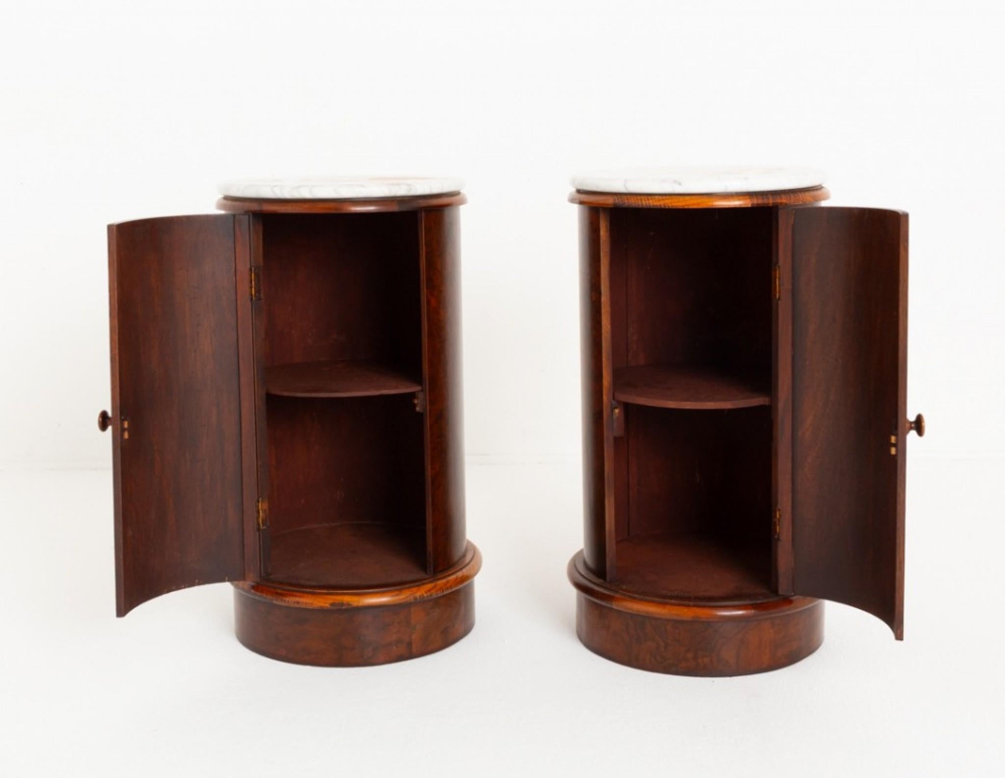 Pair Victorian Pot Cupboards Bedside Cabinets Mahogany 1880 3