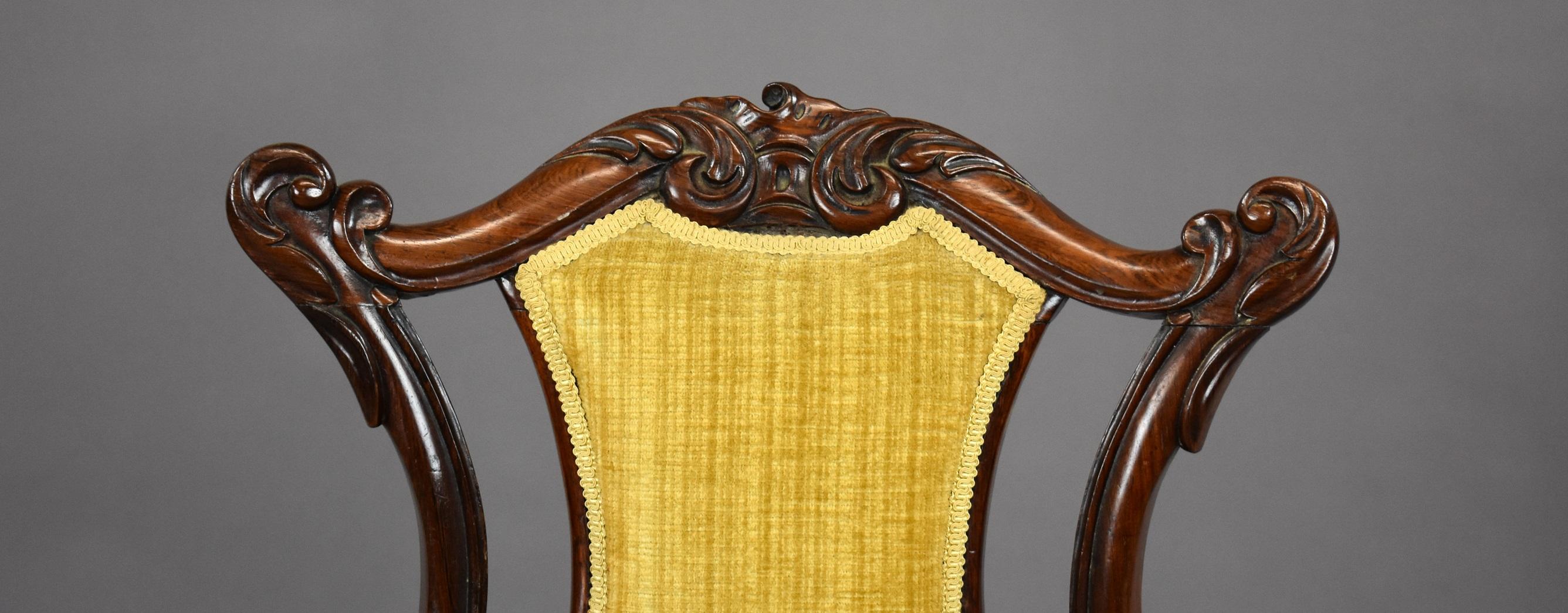 Pair Victorian Rosewood Chairs For Sale 1