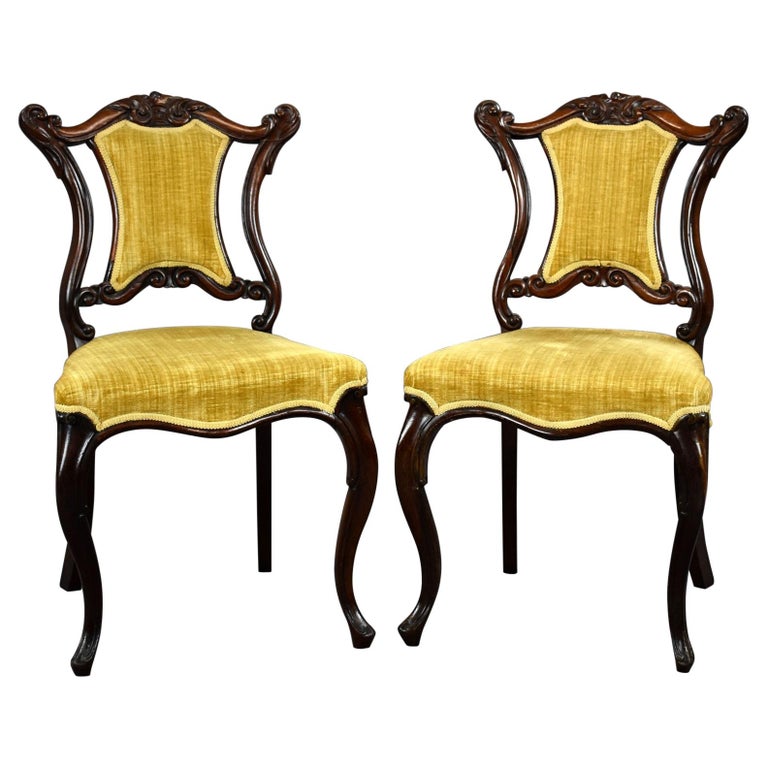 Pair Victorian Rosewood Chairs For Sale at 1stDibs
