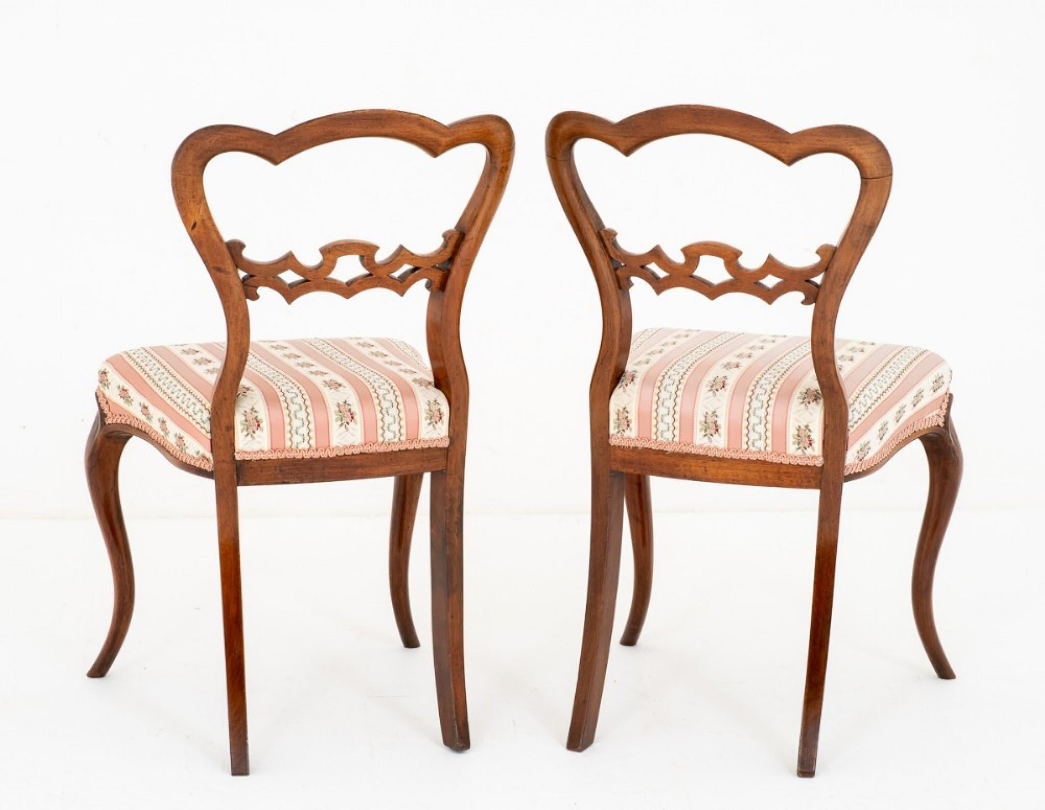 Mid-19th Century Pair Victorian Side Chairs Antique, circa 1860