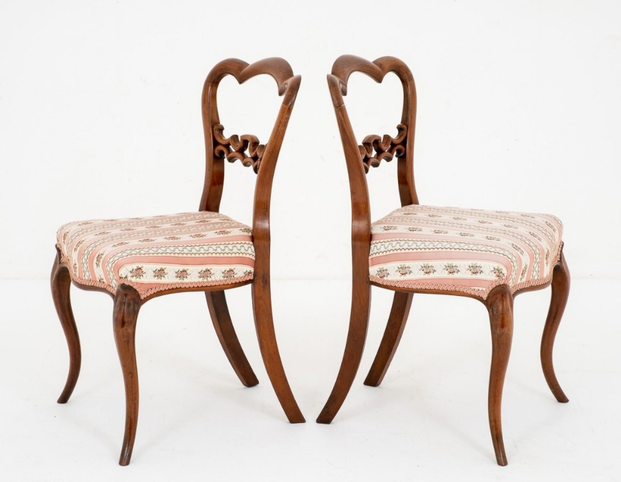Pair Victorian Side Chairs Antique, circa 1860 1