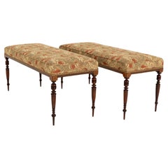 Coppia di sgabelli vittoriani da finestra 1870