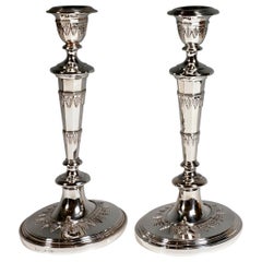 Pair Viennese Silver Art Nouveau Candle Holders by Rudolf Steiner, around 1900