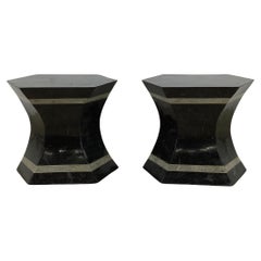 Pair Vinrage Tessellated Stone Side Tables After Maitland-Smith