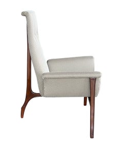 Pair Vintage 1960s Tripod Lounge Chairs with Flared Arms