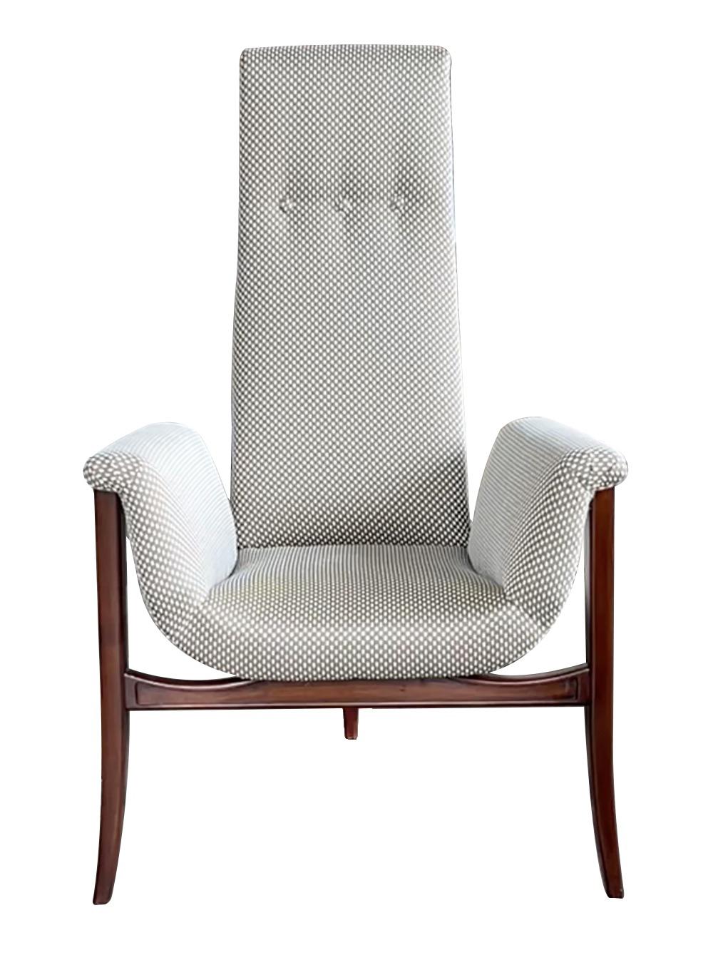 Nord-américain Paire de chaises longues tripodes vintage des années 1960 avec bras évasés en vente