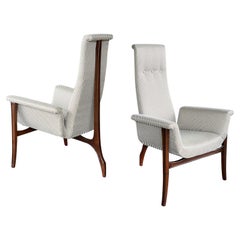 Pair Vintage 1960s Tripod Lounge Chairs with Flared Arms