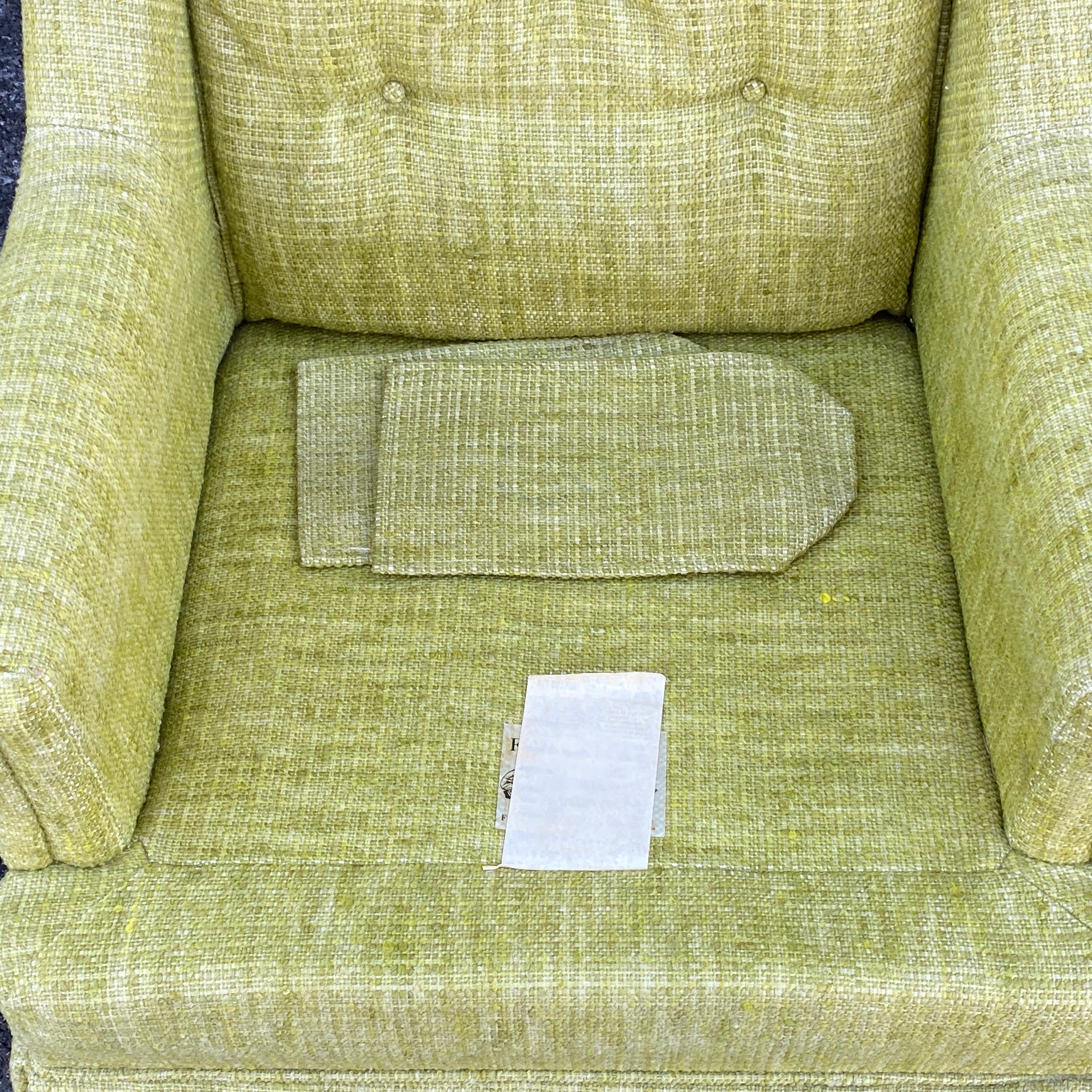 Acier Paire de fauteuils de salon vintage verts Flexsteel des années 1970 en vente