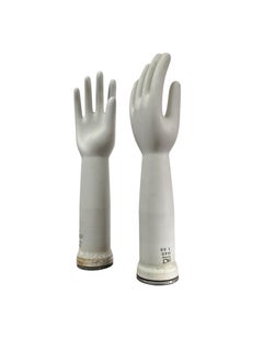 Pair Vintage Antique Industrial Decorative Ceramic Glove Mould Hand Sculpture
