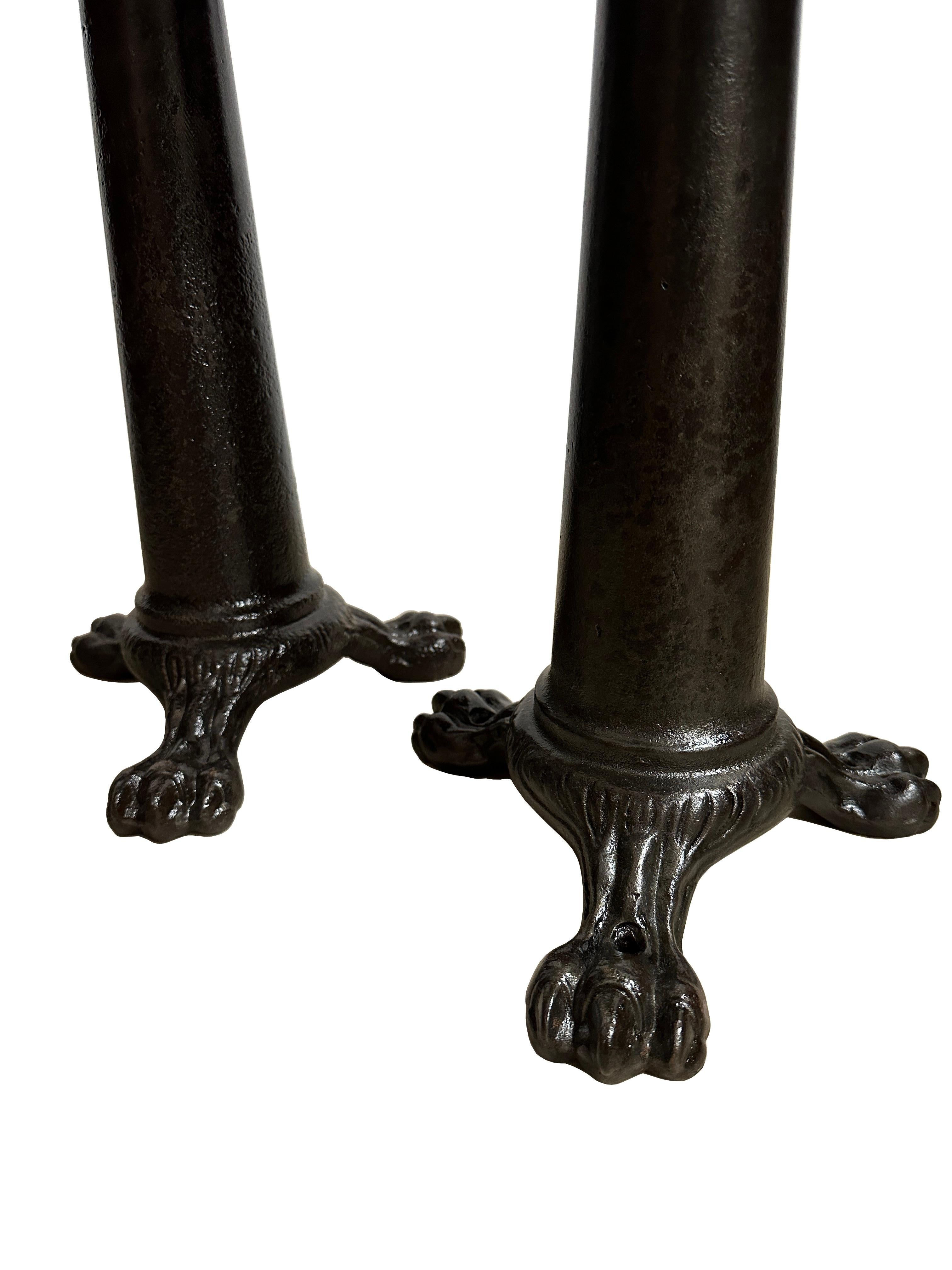 Iron Pair Vintage Antique Industrial Victorian Claw Foot Singer Sewing Stool Stools