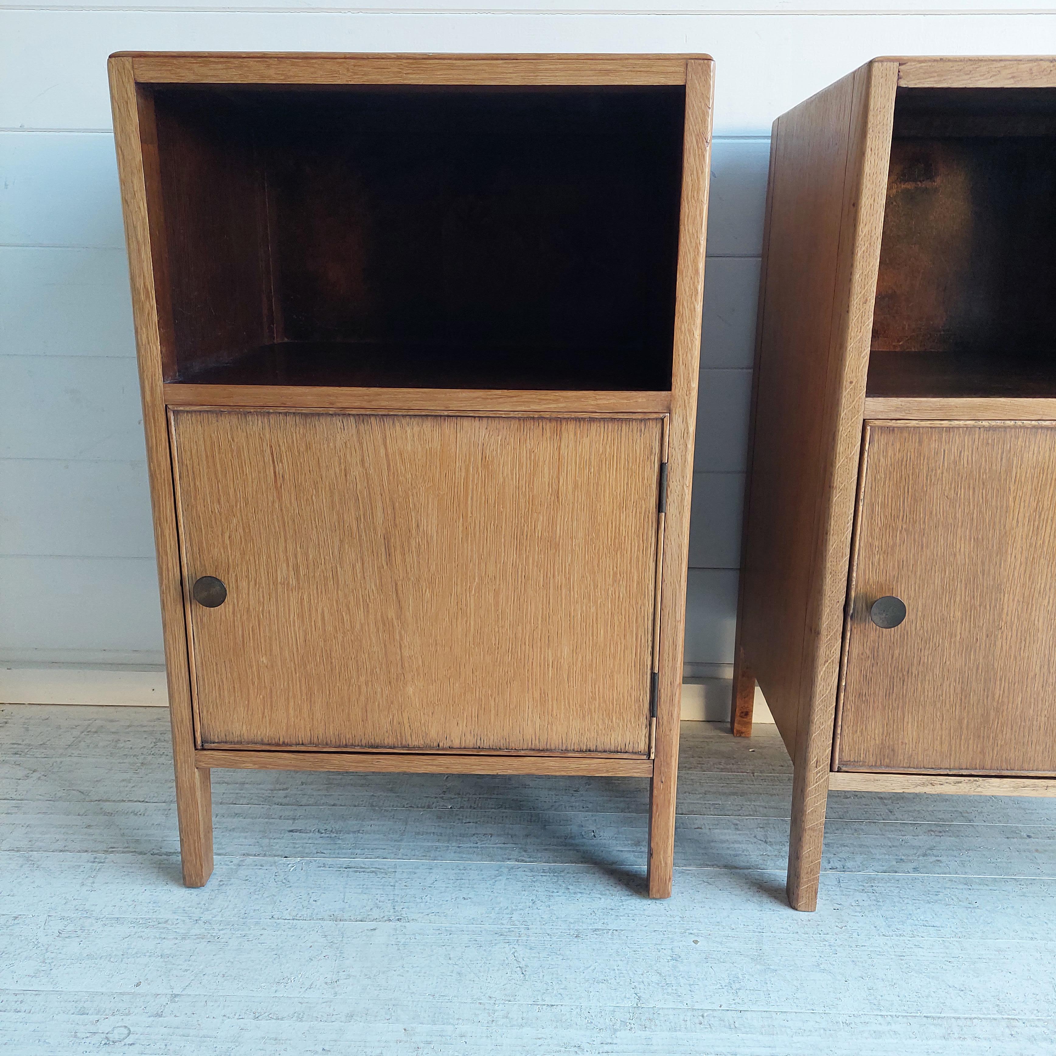 Pair Vintage Art Deco Bedside Cabinets Tables By Utility Furniture, 1940s 5