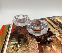 Pair Vintage Baccarat Crystal Salt Cellars
