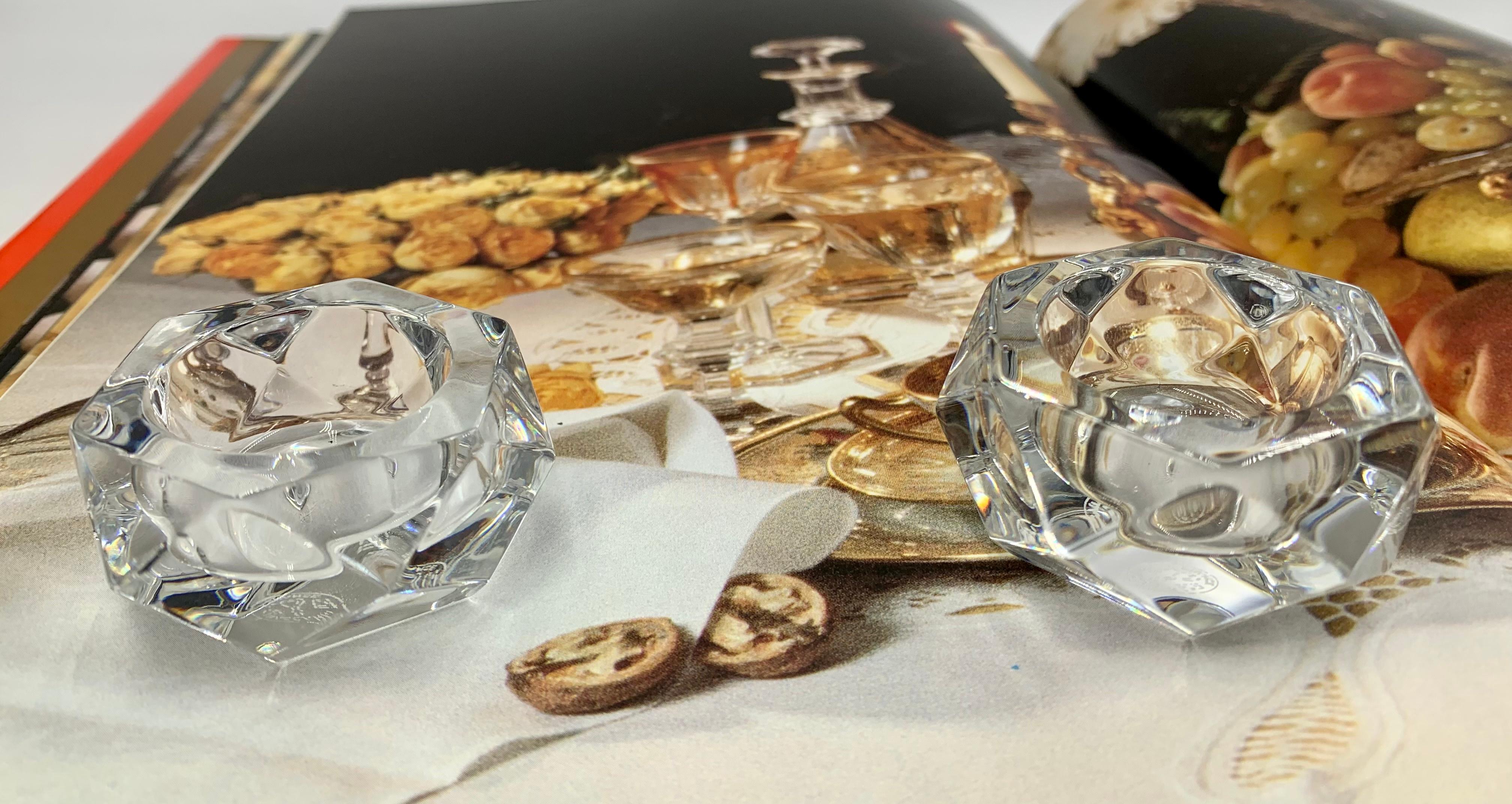 Empire Paire de salières vintage en cristal de Baccarat en vente