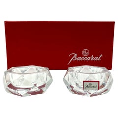 Pair Vintage Baccarat Crystal Salt Cellars