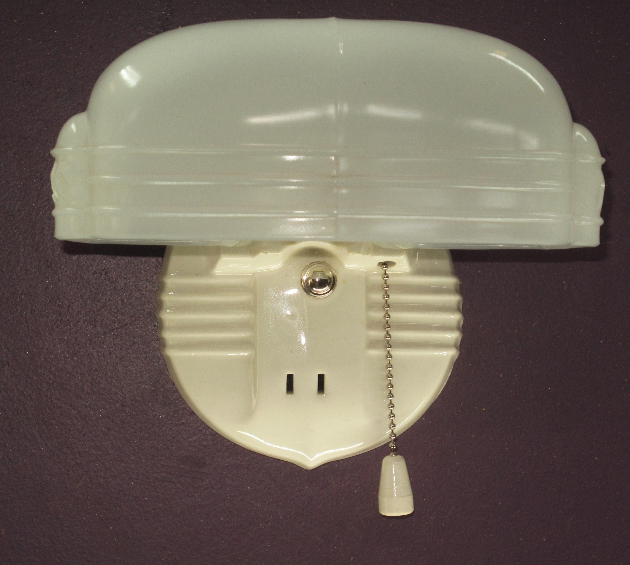 Art Deco Pair Vintage Bathroom Sconce Lights, Priced per pair