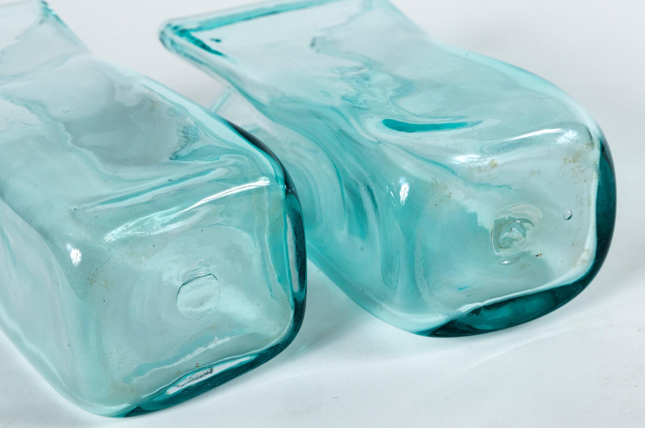 Blown Glass Pair of Vintage Blenko Glass Vases, circa 1960's