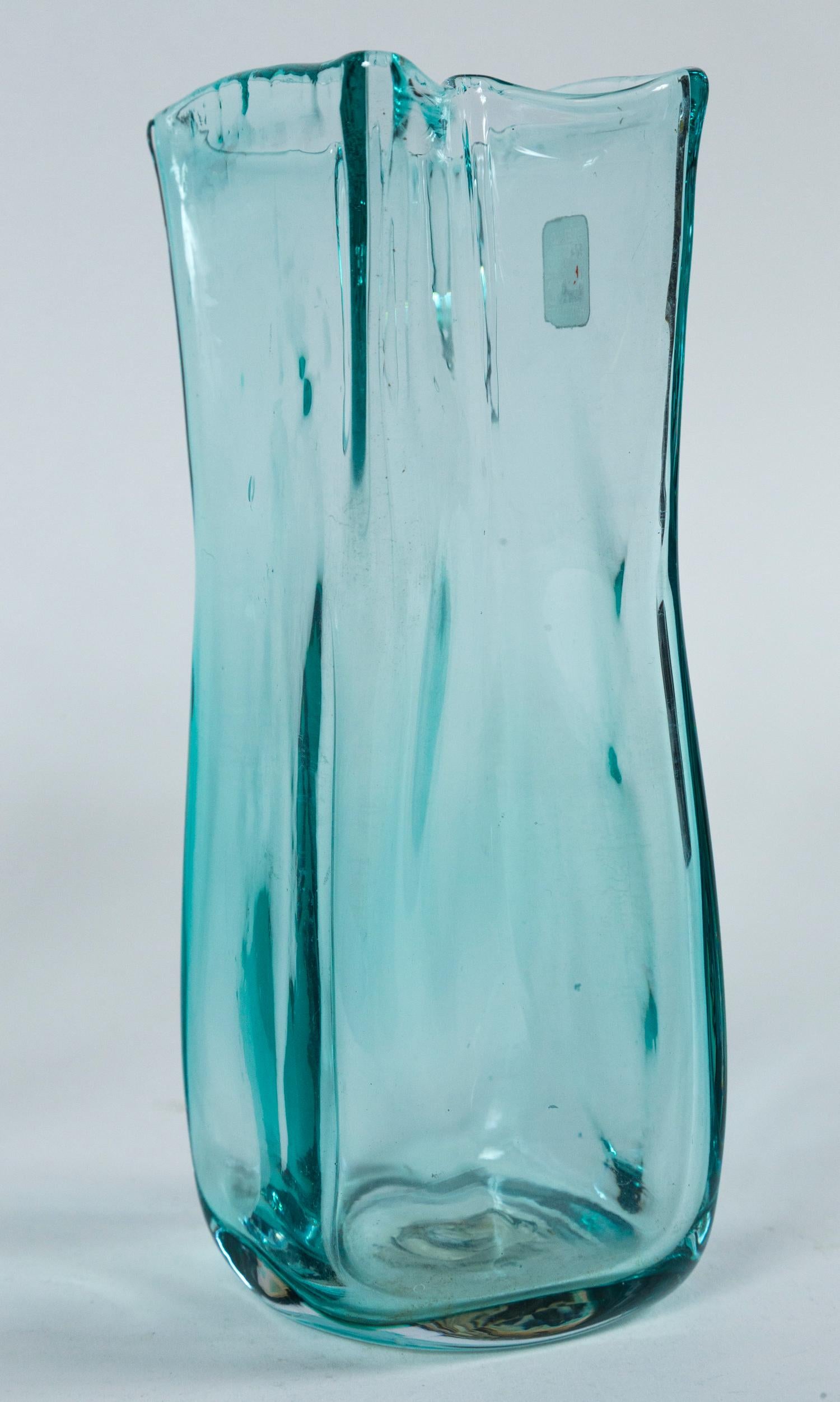 Pair of Vintage Blenko Glass Vases, circa 1960's In Good Condition In Chappaqua, NY