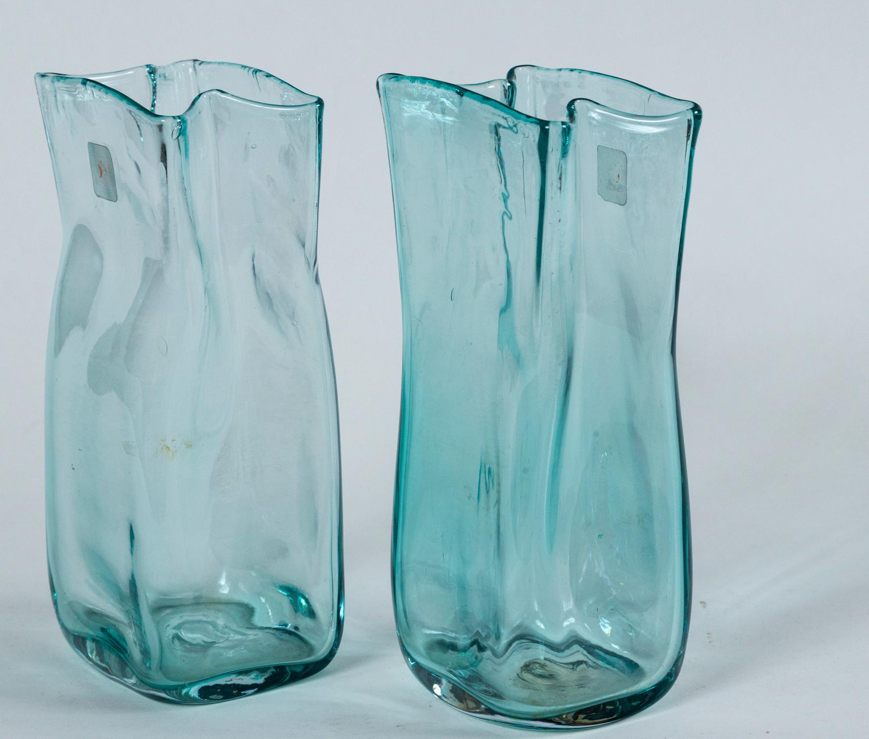Mid-20th Century Pair of Vintage Blenko Glass Vases, circa 1960's