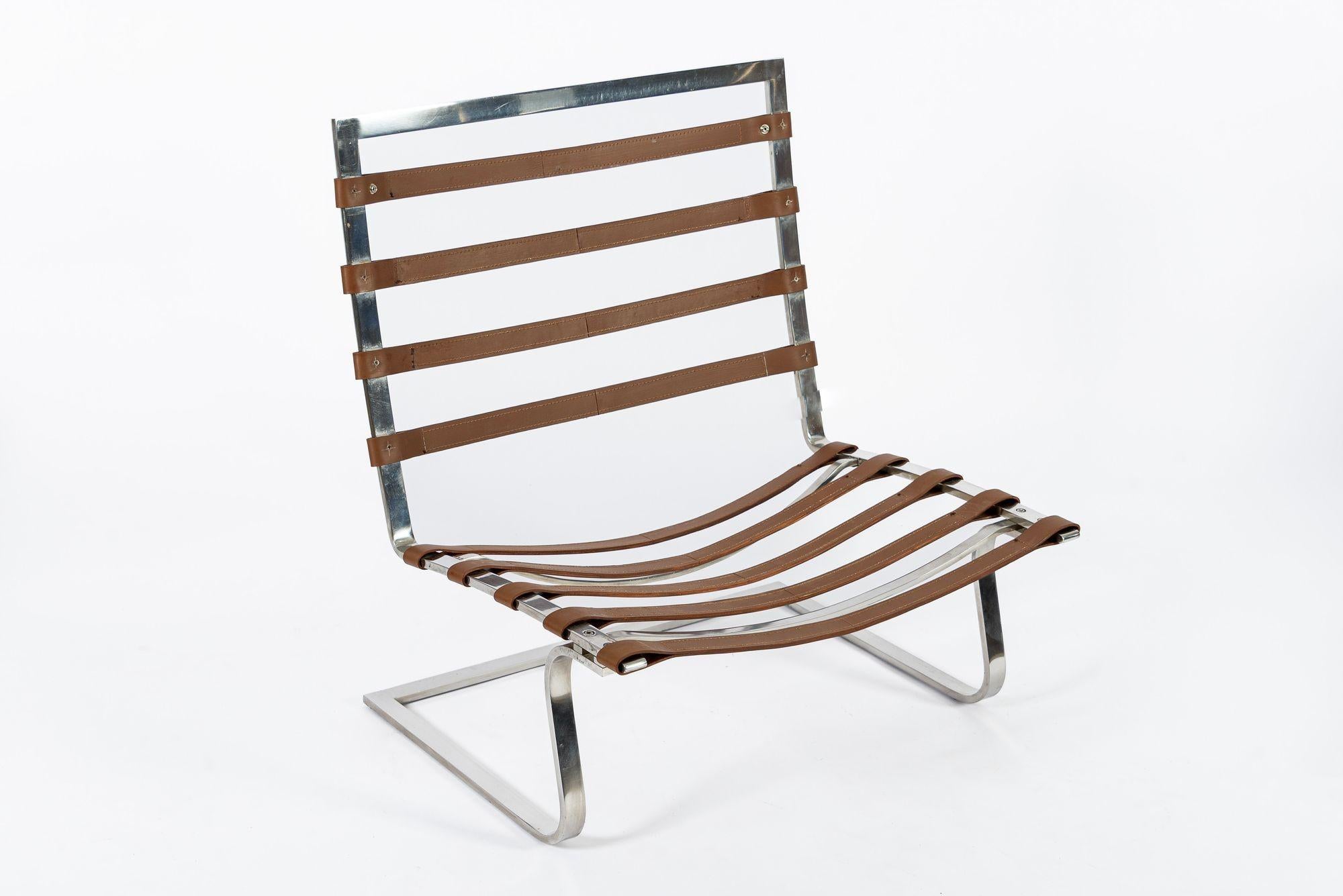 Paar braune Tugendhat Lounge Chairs von Mies van der Rohe für Knoll 1960er Jahre im Angebot 5