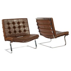 Paire de chaises longues Vintage Brown Tugendhat par Mies van der Rohe pour Knoll 1960s