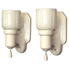 Pair Vintage Bungalow Bathroom Sconces. Priced for the pair