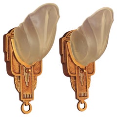 Pair Retro c.1930 Markel Art Deco Sconces Priced per pair w/ 6 pair available