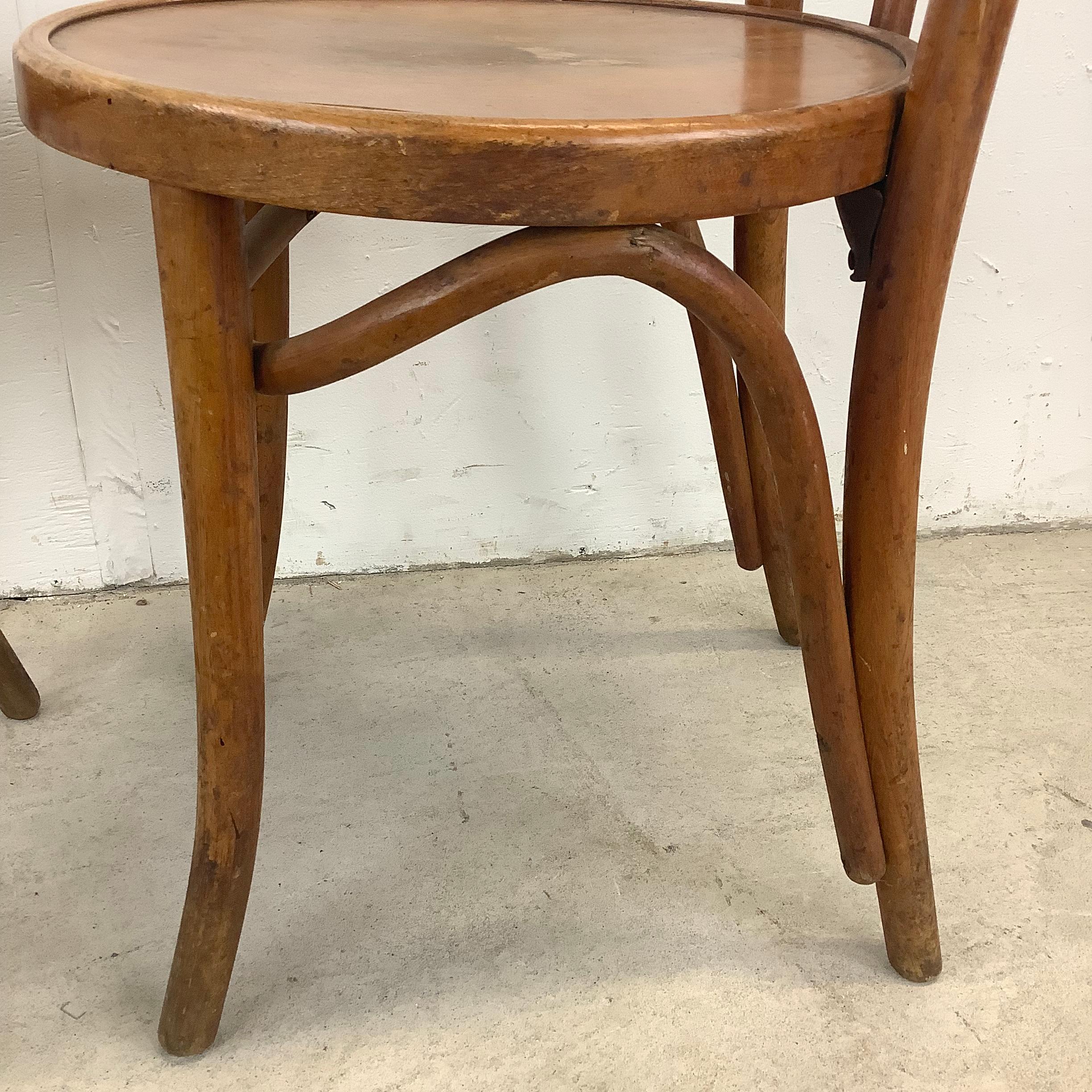 Pair Vintage Cafe Style Dining Chairs by Thonet 2