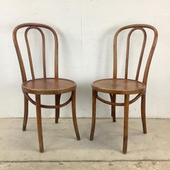 Pair Vintage Cafe Style Dining Chairs by Thonet