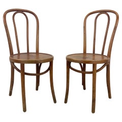 Paire de chaises de salle à manger vintage de style café par Thonet