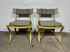 Pair Vintage Cast Aluminum "Klismos" Dining by Thinline of California 1960's