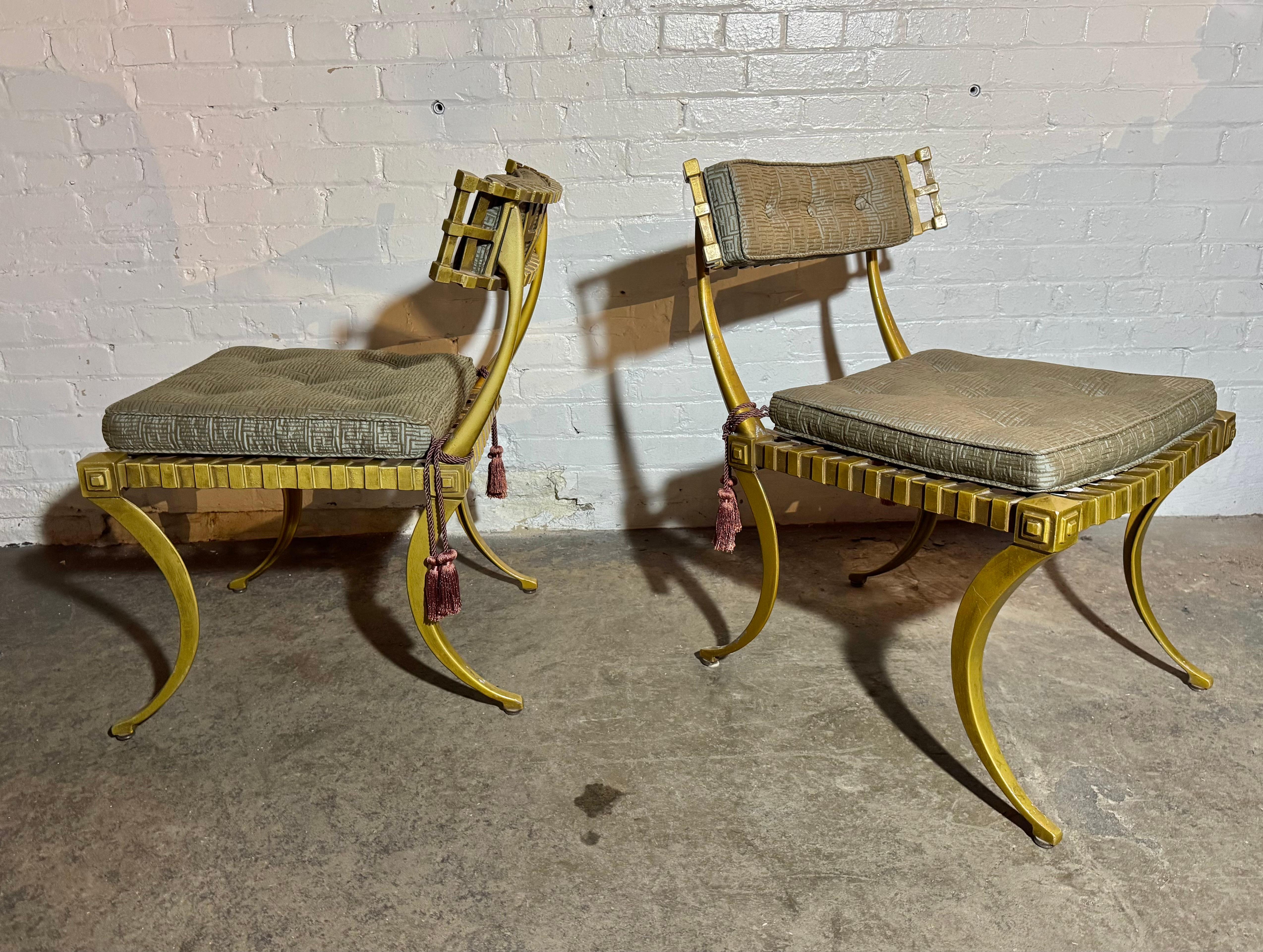 Hollywood Regency Pair Vintage Cast Aluminum 