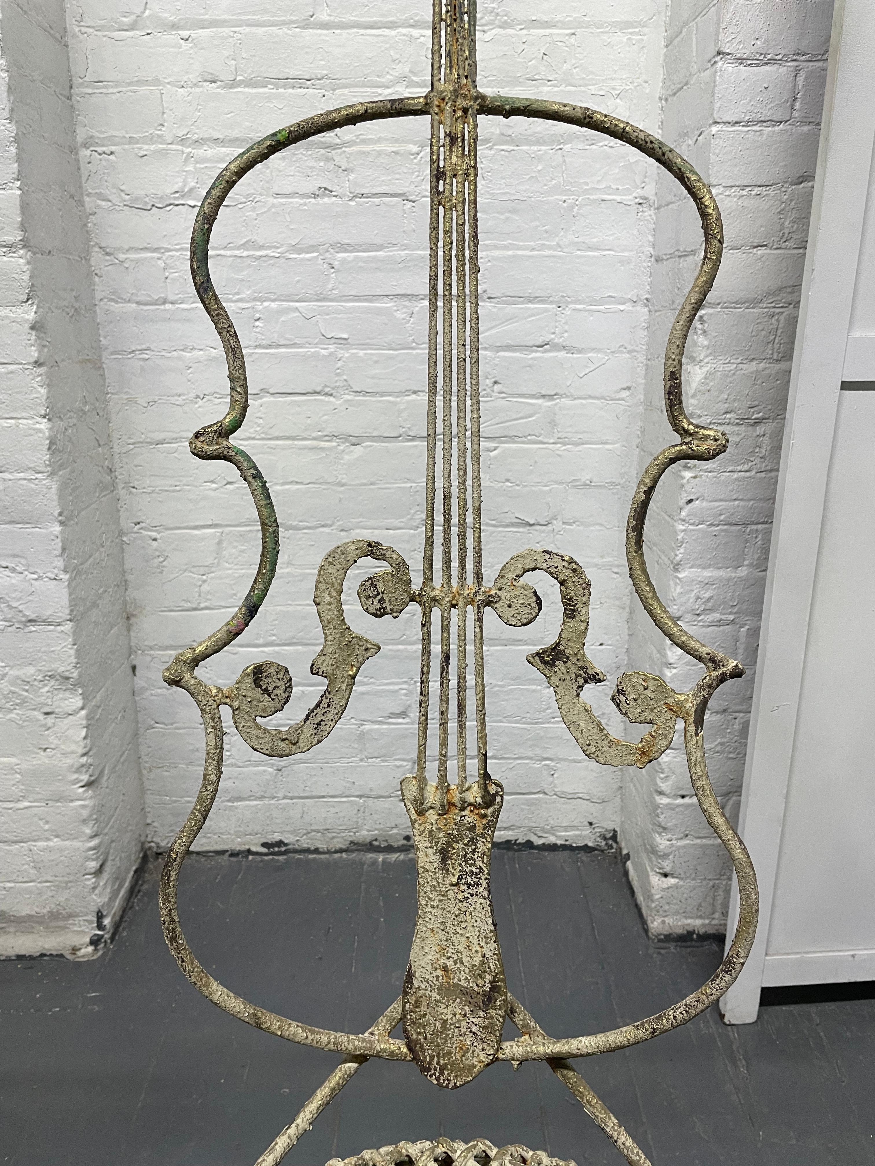 Pair Vintage Cello Form Garden Chairs In Good Condition For Sale In New York, NY