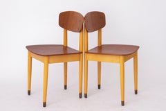 Coppia di sedie vintage 1960, teak, metà secolo, 2 di 4
