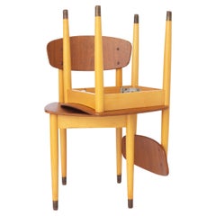 Pair Retro chairs 1960s, teak, mid century, 2 of 4