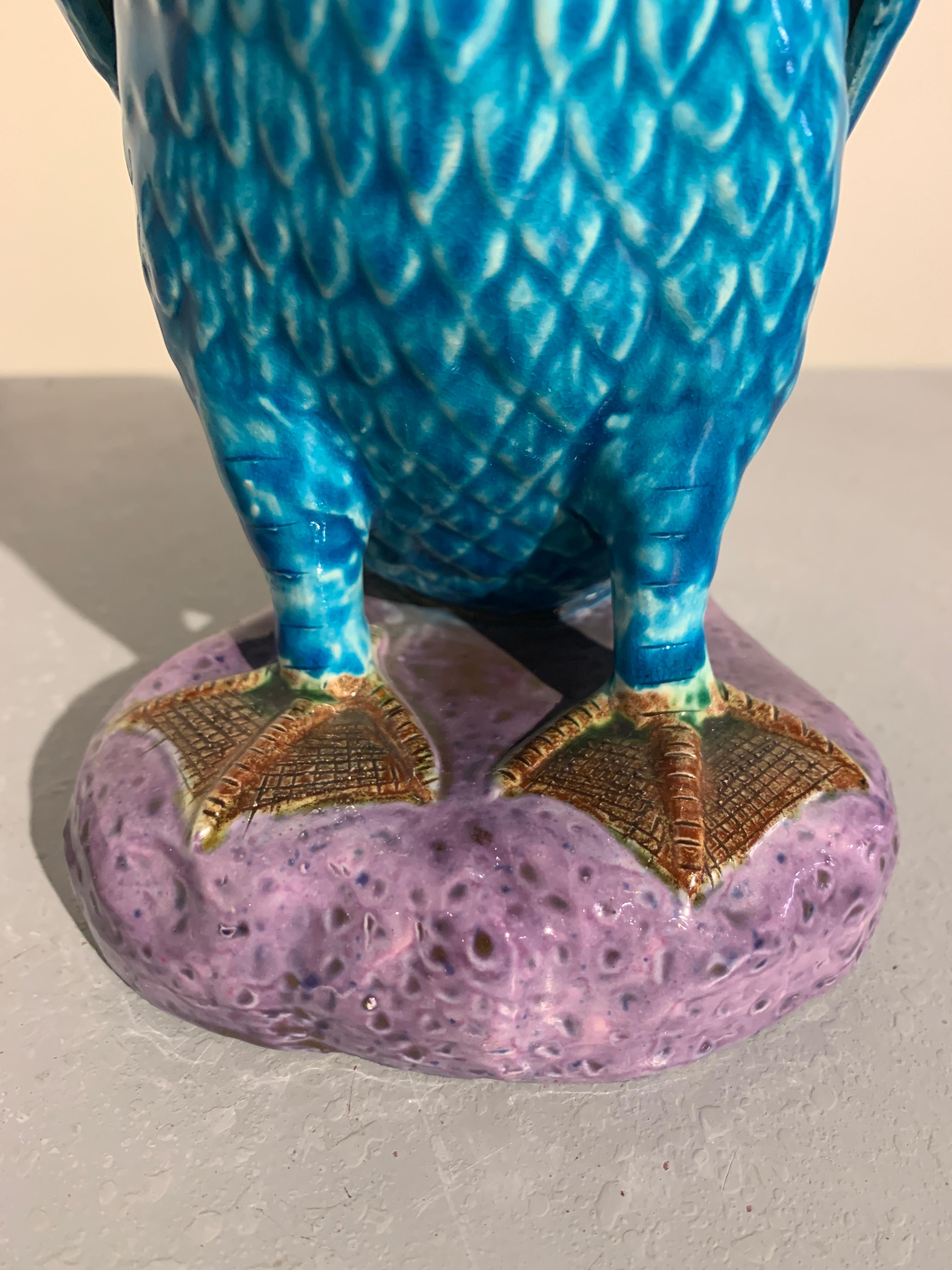 Pair of Vintage Chinese Export Turquoise Glazed Ducks, 1970s 4